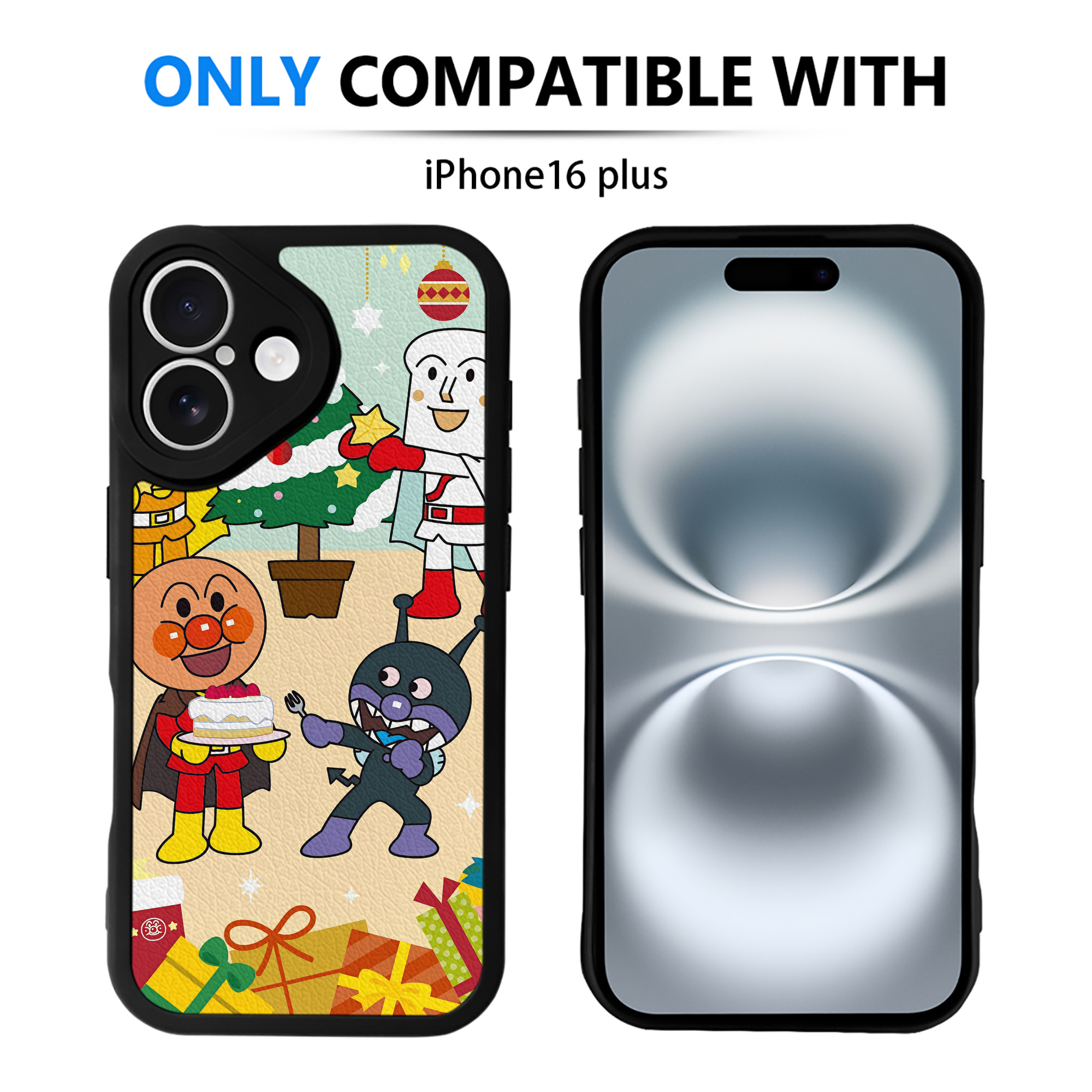 （画像用） アンパンマン Anpanman 【iPhone 16シリーズ対応】シリコンスマホケース（レザー調） 材質：シリコン